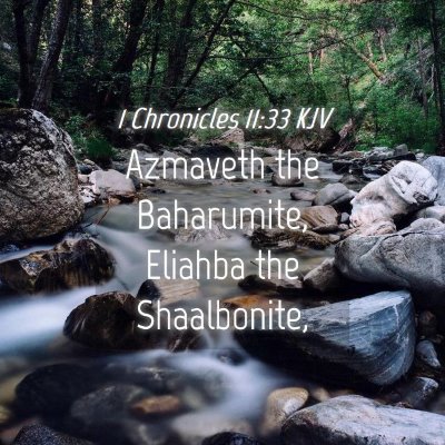 Picture 04 - 1 Chronicles 11:33 KJV - Azmaveth the Baharumite, Eliahba the - Bible Verse Picture