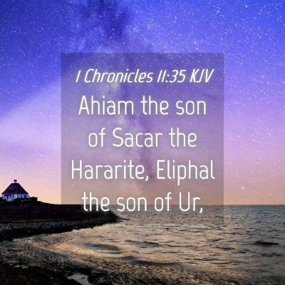 Picture 04 - 1 Chronicles 11:35 KJV - Ahiam the son of Sacar the Hararite, Eliphal the - Bible Verse Picture