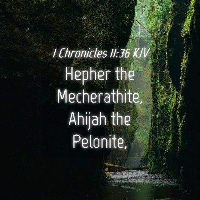 Picture 04 - 1 Chronicles 11:36 KJV - Hepher the Mecherathite, Ahijah the - Bible Verse Picture