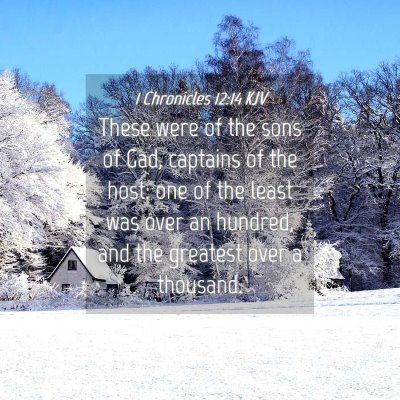 Picture 04 - 1 Chronicles 12:14 KJV - These were of the sons of Gad, captains of the - Bible Verse Picture