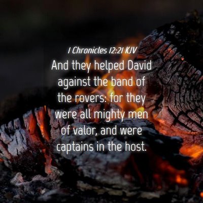 Picture 04 - 1 Chronicles 12:21 KJV - And they helped David against the band of the - Bible Verse Picture