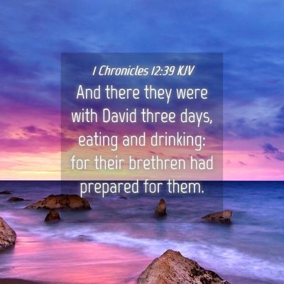 Picture 04 - 1 Chronicles 12:39 KJV - And there they were with David three days, eating - Bible Verse Picture