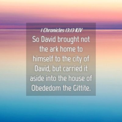 Picture 04 - 1 Chronicles 13:13 KJV - So David brought not the ark home to himself to - Bible Verse Picture