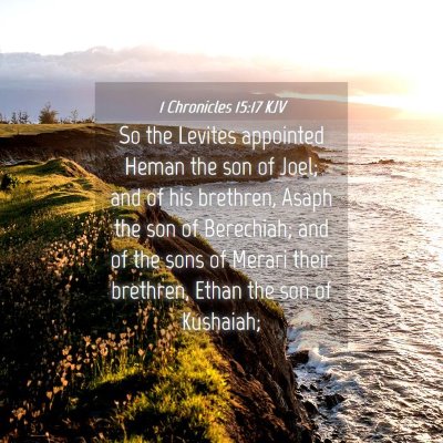Picture 04 - 1 Chronicles 15:17 KJV - So the Levites appointed Heman the son of Joel; - Bible Verse Picture