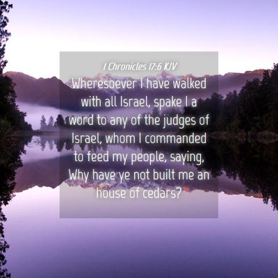 Picture 04 - 1 Chronicles 17:6 KJV - Wheresoever I have walked with all Israel, spake - Bible Verse Picture