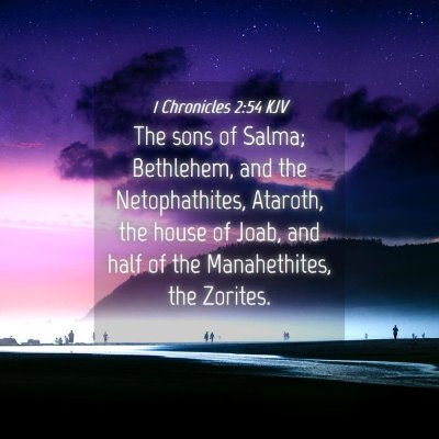 Picture 04 - 1 Chronicles 2:54 KJV - The sons of Salma; Bethlehem, and the - Bible Verse Picture
