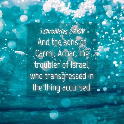Picture 04 - 1 Chronicles 2:7 KJV - And the sons of Carmi; Achar, the troubler of - Bible Verse Picture