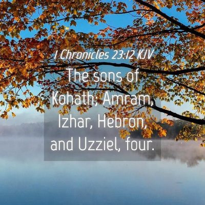 Picture 04 - 1 Chronicles 23:12 KJV - The sons of Kohath; Amram, Izhar, Hebron, and - Bible Verse Picture