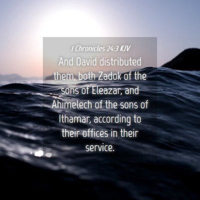 Picture 04 - 1 Chronicles 24:3 KJV - And David distributed them, both Zadok of the - Bible Verse Picture