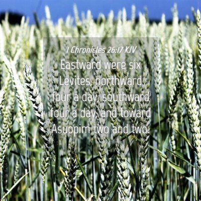 Picture 04 - 1 Chronicles 26:17 KJV - Eastward were six Levites, northward four a day, - Bible Verse Picture