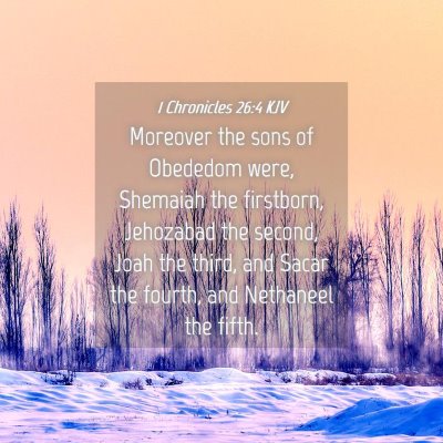 Picture 04 - 1 Chronicles 26:4 KJV - Moreover the sons of Obededom were, Shemaiah the - Bible Verse Picture