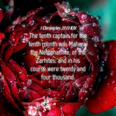 Picture 04 - 1 Chronicles 27:13 KJV - The tenth captain for the tenth month was Maharai - Bible Verse Picture