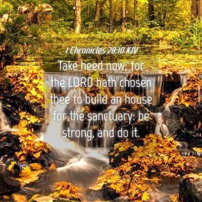 Picture 04 - 1 Chronicles 28:10 KJV - Take heed now; for the LORD hath chosen thee to - Bible Verse Picture