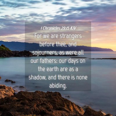 Picture 04 - 1 Chronicles 29:15 KJV - For we are strangers before thee, and sojourners, - Bible Verse Picture