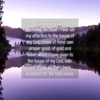 Picture 04 - 1 Chronicles 29:3 KJV - Moreover, because I have set my affection to the - Bible Verse Picture