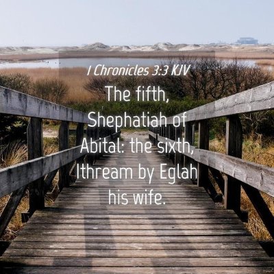 Picture 04 - 1 Chronicles 3:3 KJV - The fifth, Shephatiah of Abital: the sixth, - Bible Verse Picture