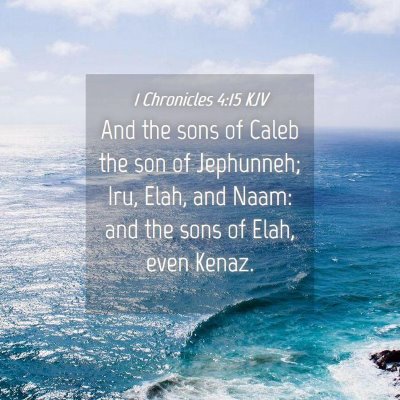 Picture 04 - 1 Chronicles 4:15 KJV - And the sons of Caleb the son of Jephunneh; Iru, - Bible Verse Picture