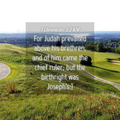 Picture 04 - 1 Chronicles 5:2 KJV - For Judah prevailed above his brethren, and of - Bible Verse Picture
