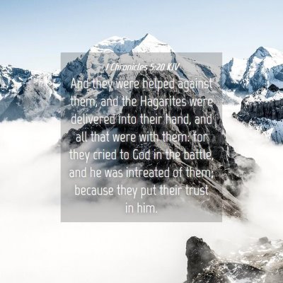 Picture 04 - 1 Chronicles 5:20 KJV - And they were helped against them, and the - Bible Verse Picture