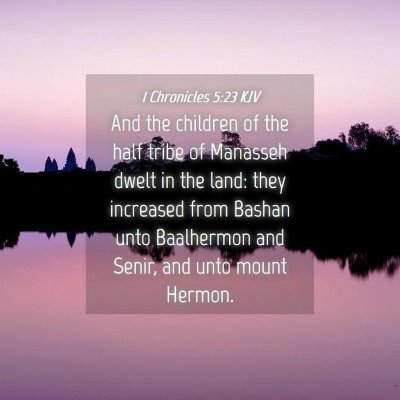 Picture 04 - 1 Chronicles 5:23 KJV - And the children of the half tribe of Manasseh - Bible Verse Picture