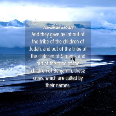 Picture 04 - 1 Chronicles 6:65 KJV - And they gave by lot out of the tribe of the - Bible Verse Picture