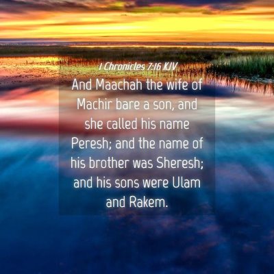 Picture 04 - 1 Chronicles 7:16 KJV - And Maachah the wife of Machir bare a son, and - Bible Verse Picture