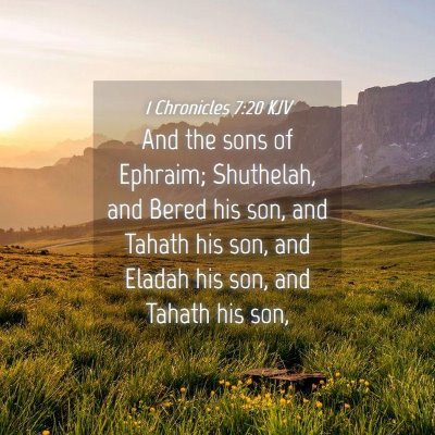Picture 04 - 1 Chronicles 7:20 KJV - And the sons of Ephraim; Shuthelah, and Bered his - Bible Verse Picture
