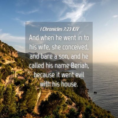 Picture 04 - 1 Chronicles 7:23 KJV - And when he went in to his wife, she conceived, - Bible Verse Picture