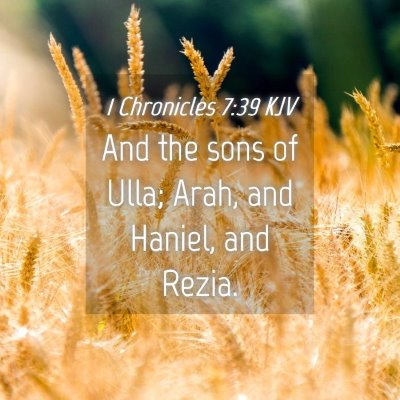Picture 04 - 1 Chronicles 7:39 KJV - And the sons of Ulla; Arah, and Haniel, and - Bible Verse Picture