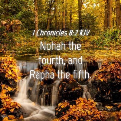 Picture 04 - 1 Chronicles 8:2 KJV - Nohah the fourth, and Rapha the - Bible Verse Picture