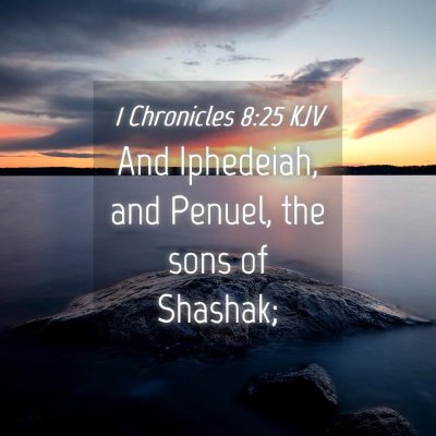 Picture 04 - 1 Chronicles 8:25 KJV - And Iphedeiah, and Penuel, the sons of - Bible Verse Picture
