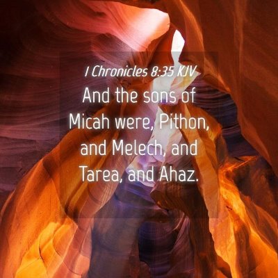 Picture 04 - 1 Chronicles 8:35 KJV - And the sons of Micah were, Pithon, and Melech, - Bible Verse Picture