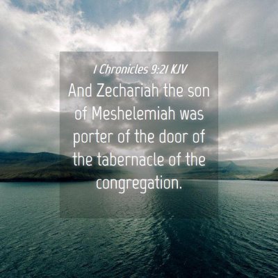 Picture 04 - 1 Chronicles 9:21 KJV - And Zechariah the son of Meshelemiah was porter - Bible Verse Picture