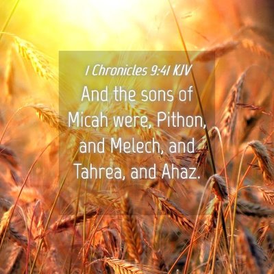 Picture 04 - 1 Chronicles 9:41 KJV - And the sons of Micah were, Pithon, and Melech, - Bible Verse Picture