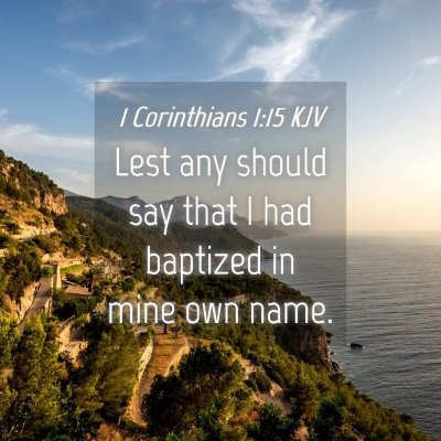 Picture 04 - 1 Corinthians 1:15 KJV - Lest any should say that I had baptized in mine - Bible Verse Picture