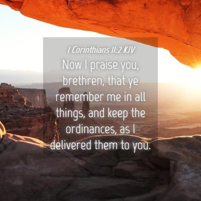 Picture 04 - 1 Corinthians 11:2 KJV - Now I praise you, brethren, that ye remember me - Bible Verse Picture