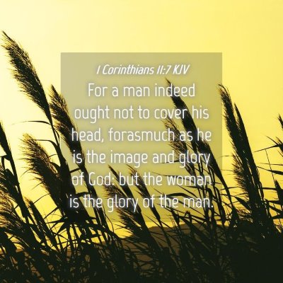 Picture 04 - 1 Corinthians 11:7 KJV - For a man indeed ought not to cover his head, - Bible Verse Picture