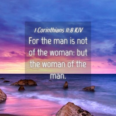 Picture 04 - 1 Corinthians 11:8 KJV - For the man is not of the woman: but the woman of - Bible Verse Picture