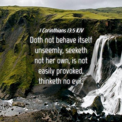 Picture 04 - 1 Corinthians 13:5 KJV - Doth not behave itself unseemly, seeketh not her - Bible Verse Picture