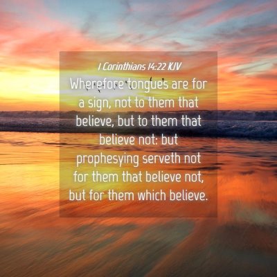 Picture 04 - 1 Corinthians 14:22 KJV - Wherefore tongues are for a sign, not to them - Bible Verse Picture