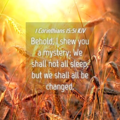 Picture 04 - 1 Corinthians 15:51 KJV - Behold, I shew you a mystery; We shall not all - Bible Verse Picture