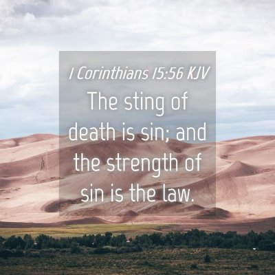 Picture 04 - 1 Corinthians 15:56 KJV - The sting of death is sin; and the strength of - Bible Verse Picture