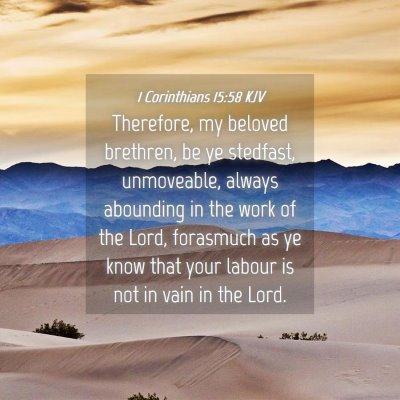 Picture 04 - 1 Corinthians 15:58 KJV - Therefore, my beloved brethren, be ye stedfast, - Bible Verse Picture