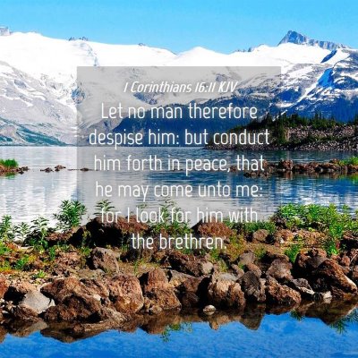 Picture 04 - 1 Corinthians 16:11 KJV - Let no man therefore despise him: but conduct him - Bible Verse Picture