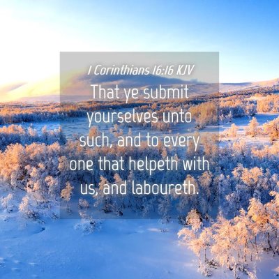 Picture 04 - 1 Corinthians 16:16 KJV - That ye submit yourselves unto such, and to every - Bible Verse Picture