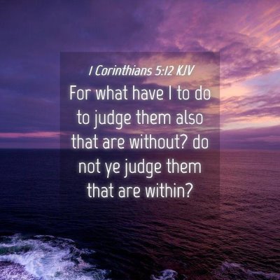 Picture 04 - 1 Corinthians 5:12 KJV - For what have I to do to judge them also that are - Bible Verse Picture