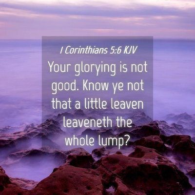 Picture 04 - 1 Corinthians 5:6 KJV - Your glorying is not good. Know ye not that a - Bible Verse Picture