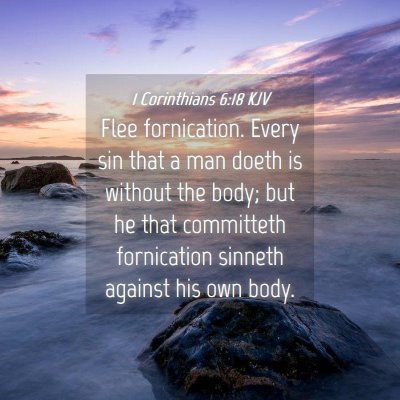 Picture 04 - 1 Corinthians 6:18 KJV - Flee fornication. Every sin that a man doeth is - Bible Verse Picture