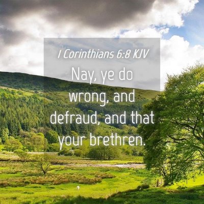 Picture 04 - 1 Corinthians 6:8 KJV - Nay, ye do wrong, and defraud, and that your - Bible Verse Picture