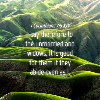 Picture 04 - 1 Corinthians 7:8 KJV - I say therefore to the unmarried and widows, It - Bible Verse Picture